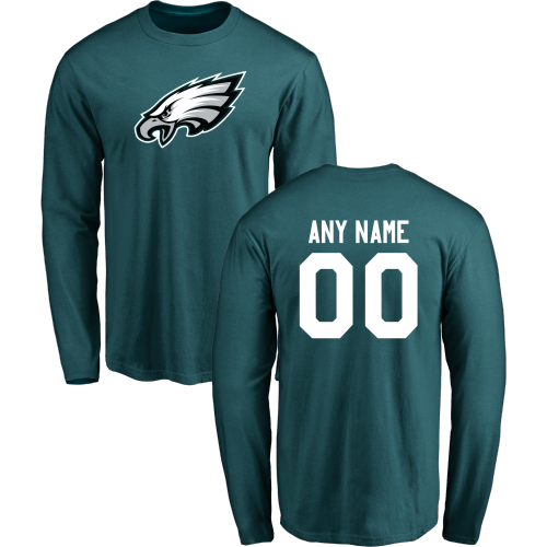 Men Philadelphia Eagles Design-Your-Own Long Sleeve Custom NFL T-Shirt->->Sports Accessory